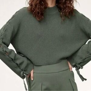 EUC Aritzia Wilfred Salome Lace Up Sweater Size XXS